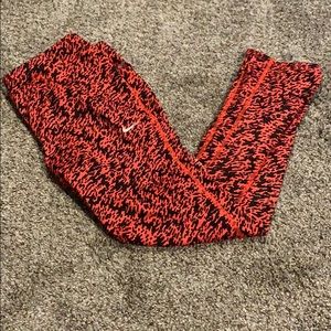 Nike red and black leggings